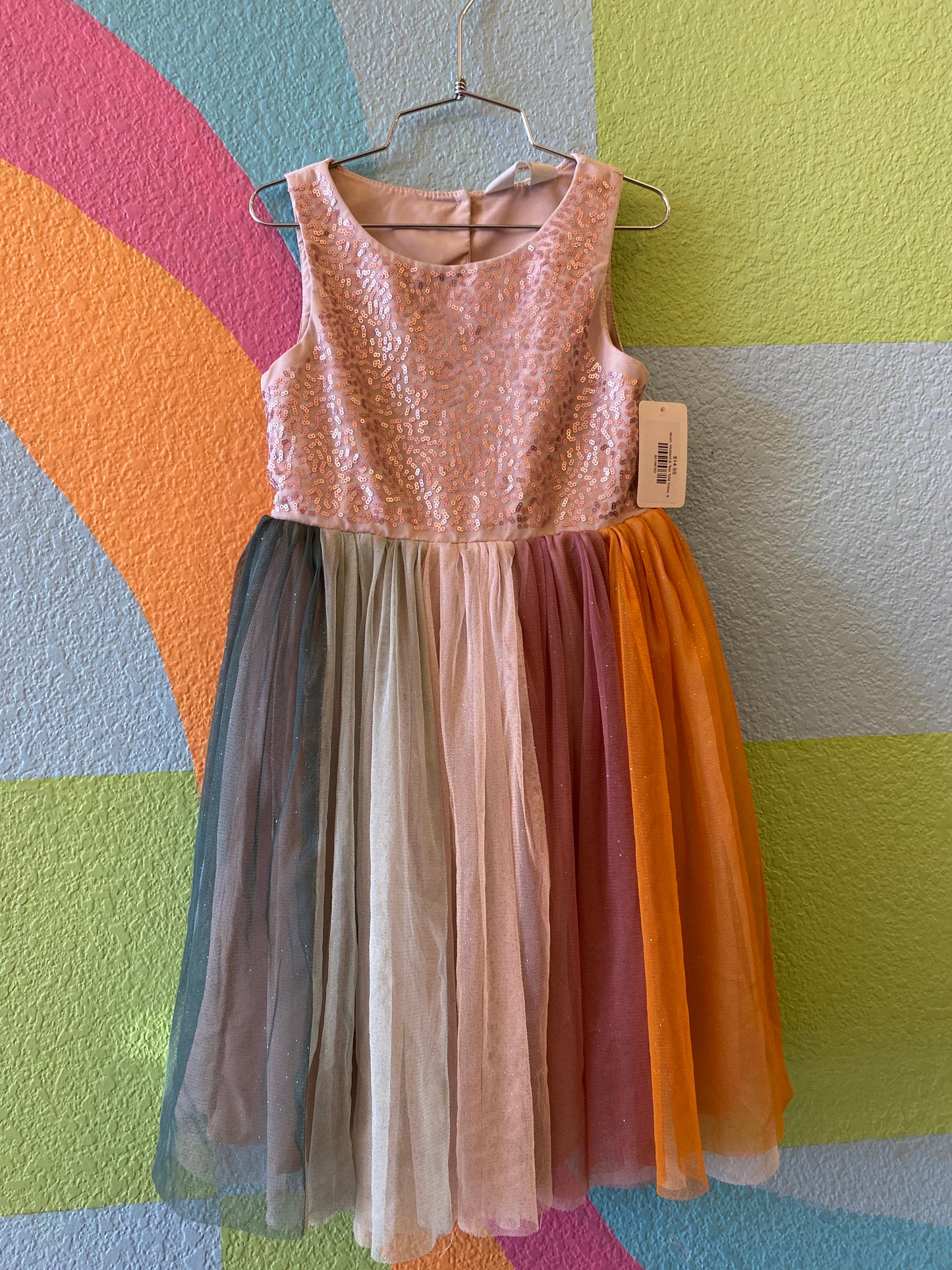 Blush, Mustard & Teal Tulle Dress, 6