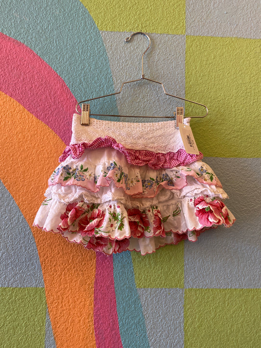 Pink Flower Ruffle Skirt, 6